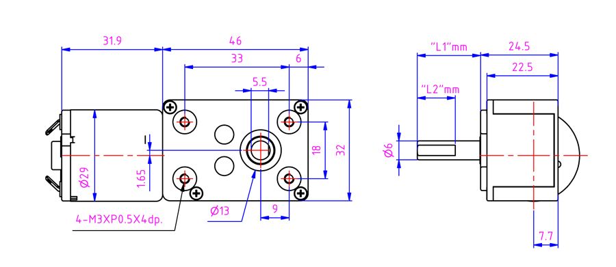 Ang 6V Worm geared motor ay maaaring magdagdag ng controller, Hall sensor, at encoder para sa robotic arms at mga robot.