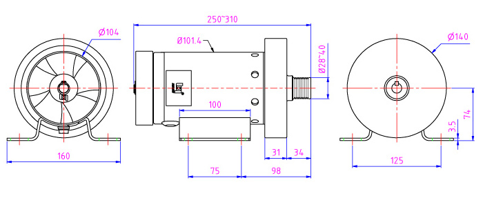 Industrial big 48v DC motor 2hp is found in treadmill, aircraft parts, security gates lock-up.