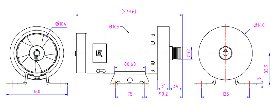 OBM 1.5HP高速DCモーターは、ロボットアーム、ゲートなどのジムや産業用機器で使用されます。