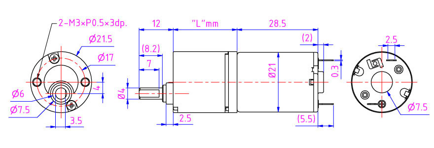 Motor eléctrico micro de 22 mm de diámetro para dispensador de líquidos, cafetera y robot limpiador.