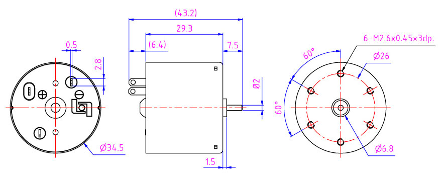 Moteurs industriels DC de petite taille 6V, cafetière, serrure de porte électrique, distributeur automatique et robot.