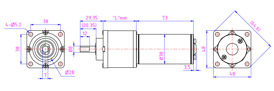 Ang kumpanyang Taiwan DC motor ay nagbibigay ng 20-50mm na set ng planetary gear reducer na direkta na ipinapadala sa USA, EU.