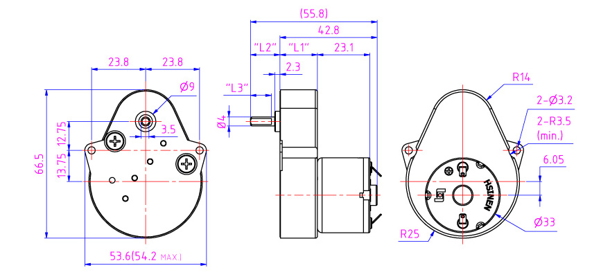 Motor reductor de engranajes de tamaño medio de 6V para consolas de juegos, trituradoras fabricadas por un fabricante de reductores de engranajes de tamaño pequeño.