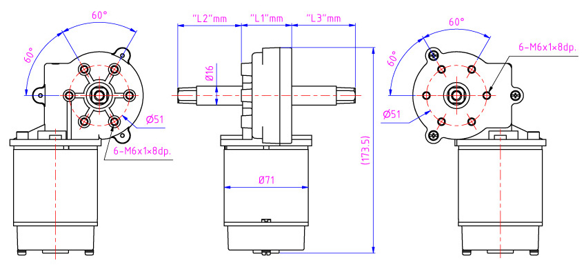 Worm gear can provide very high reduction ratios can choose right and left side output shaft by Taiwan gear reducer manufacturer.