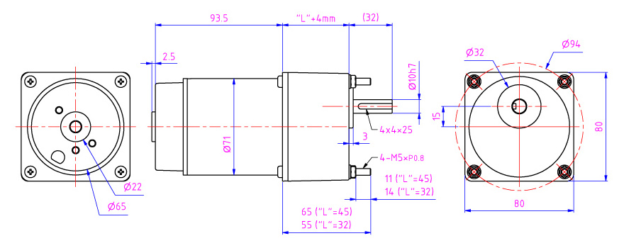 big DC motor in OD 80mm wildly use in running machine, blender, conveyor, liquid dispenser.