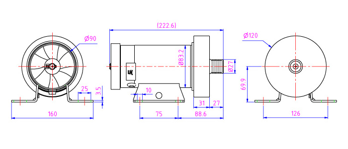 Treadmill industrial motors with 80 - 170mm OD apply in running machines, conveyor belts.